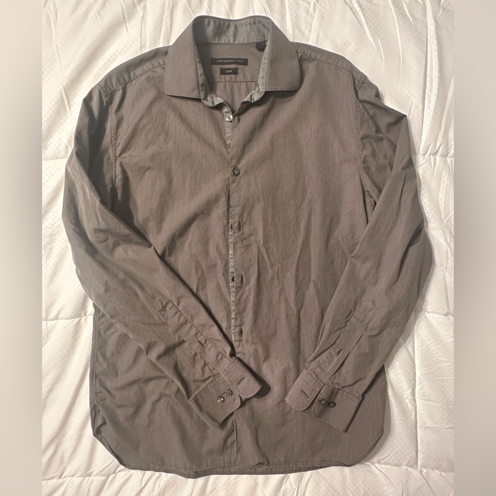 John Varvatos Charcoal Button-Up Shirt Jacket